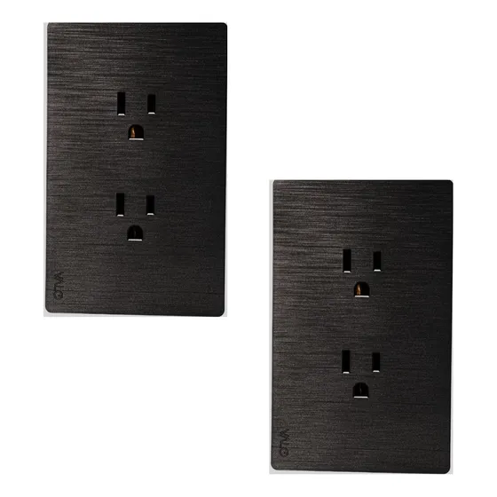 Kit 2 Pz Valo Slim Con Contacto Dúplex Negro