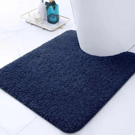 Buganda Tapete Microfibra Para Baño 24 X 20  Azul Marino U