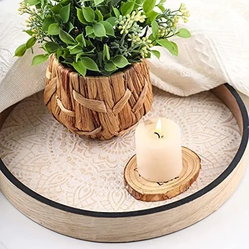 Bandeja Redonda Madera Para Decoracion Granja 12 Mesa