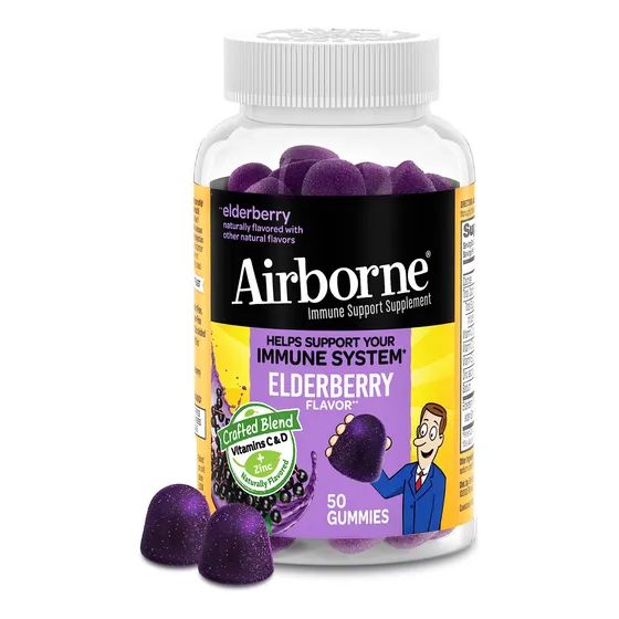 Gomitas Airborne Elderberry, Zinc Y Vitamina C Para Adultos,