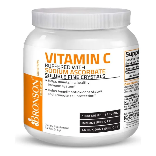 Vitamina C Tamponada Con Ascorbato De Sodio Bronson 1000 G Sabor Sin Sabor