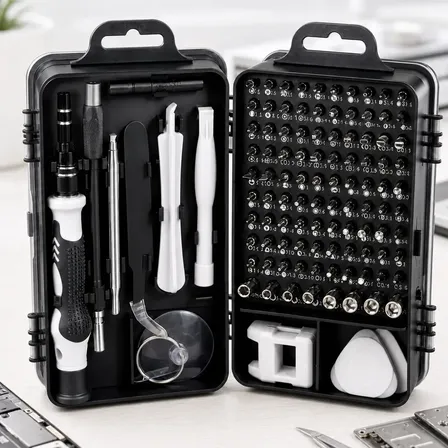 Kit Chaves de Precisão Hardline com 115 Peças, Magnético e Estojo para Celular e Notebook