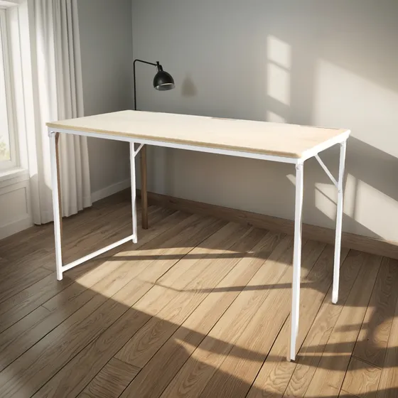 Escritorio Mesa Plegable Madera Hierro Industrial 120 X 60cm