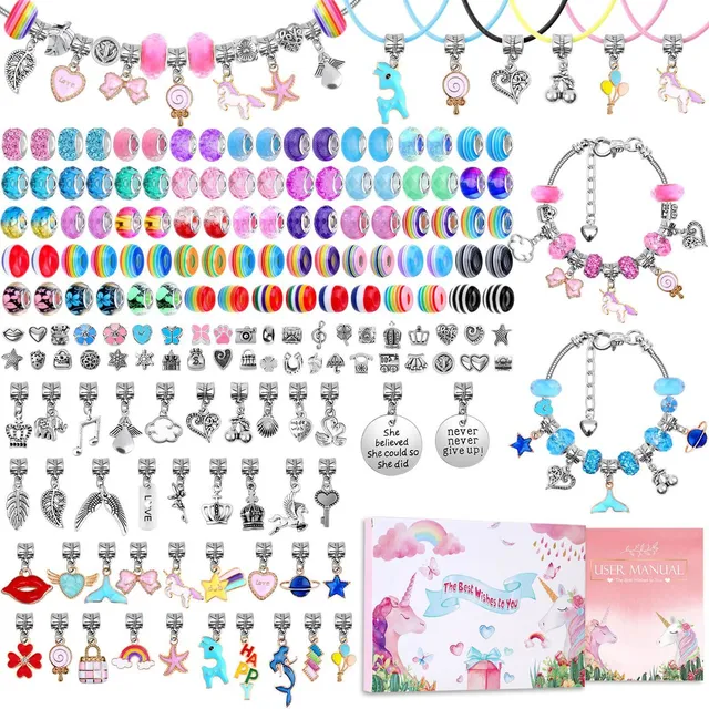 Kit De80 Repuesto Para Hacer Pulsera Abalorio Niña Juego