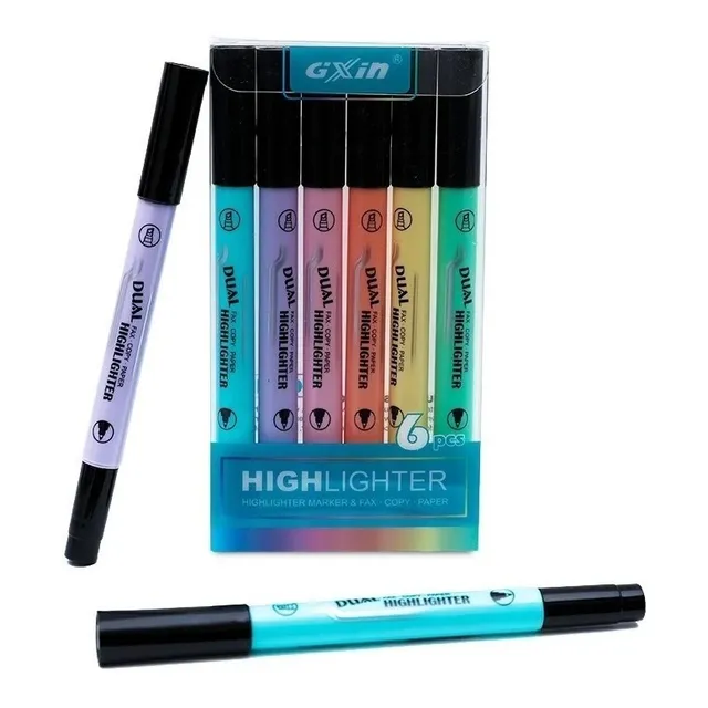 Destacadores Doble Punta Set 6 Unidades Escoge Pastel/ Fluor