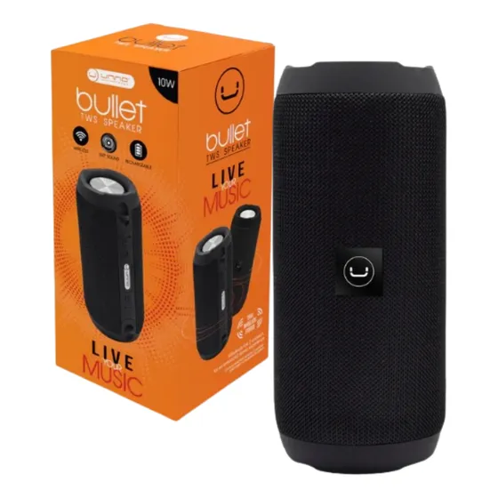 Corneta Unno Tekno Bullet 10w Bt 5.0 Usb Sd 3.5mm Bagc