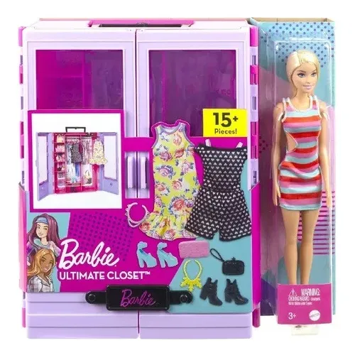 Muñeca Barbie Armario De Lujo Con Closet Y Accesorios Mattel