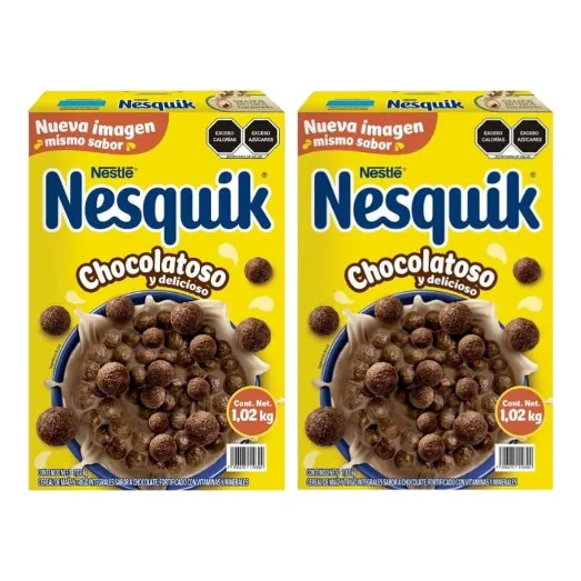 Cereal Nesquik Sabor Chocolate Nestle 1.02 Kg (2 Cajas)