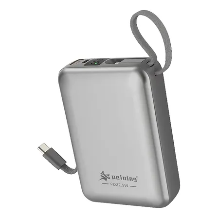 Carregador Portátil 20000mah 22,5w Usb-c Lightning Anatel Cinza