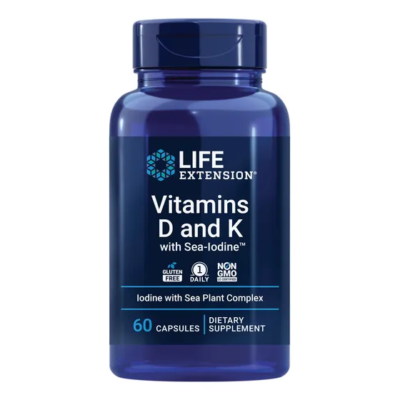 Complemente Las Vitaminas D Y K De Life Extension Con Yodo M