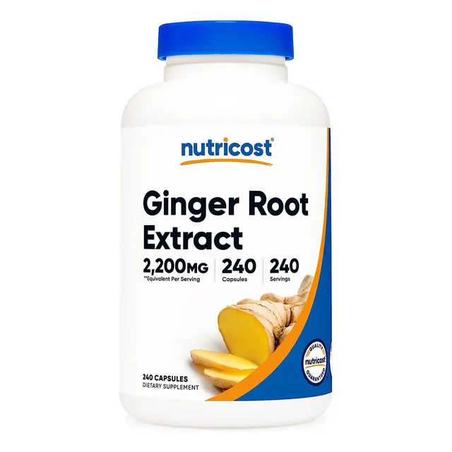 Nutricost Ginger Root Extract 2200 Mg Jengibre 240 Cápsulas Sabor Sin Sabor