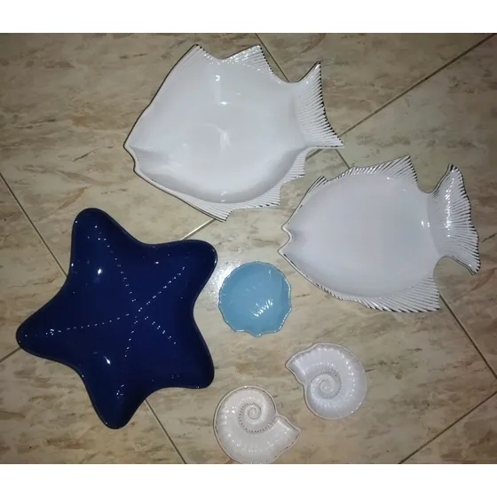 Jgo. De Ensaladeras Y Pasapaleras, Motivos Marinos , Nuevo !