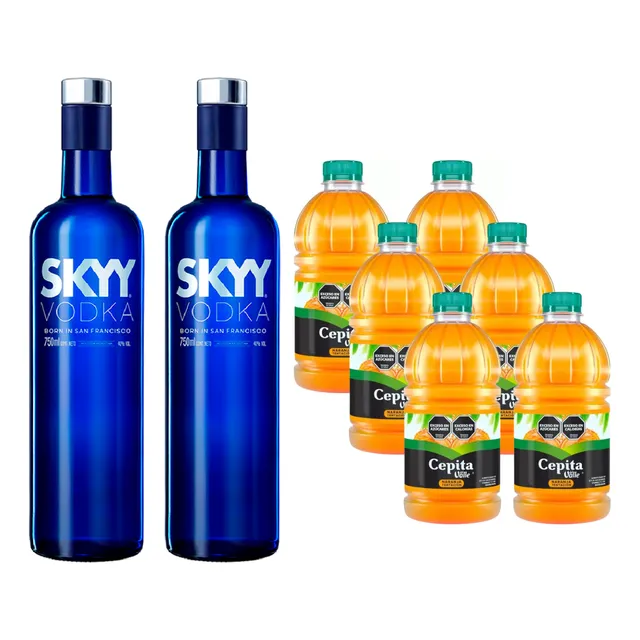 Vodka Sky X2+ Jugo Cepita Naranja 990ml X6