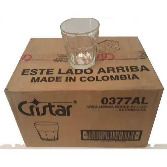 Vaso Corto  Para Toda Ocasión Marca Cristar. Caja