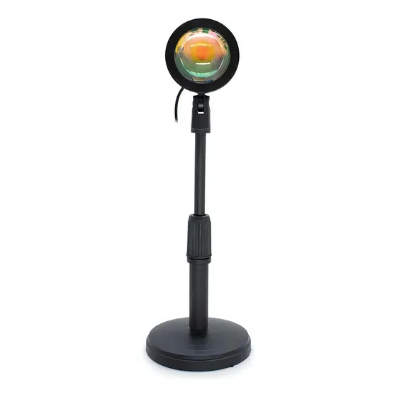 Proyector LED Sunset Lamp, lámpara nocturna, marco USB, color negro