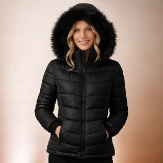 Sportline Jaqueta Feminina Puffer Bobojaco Capuz Nylon Forrada Até G4