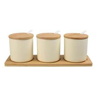 3 Uds. De Tarros De Especias De Cerámica Con Tapa, Cuchara 3 Uds. De Tarros De Especias De Cerámica Con Tapa, Cuchara