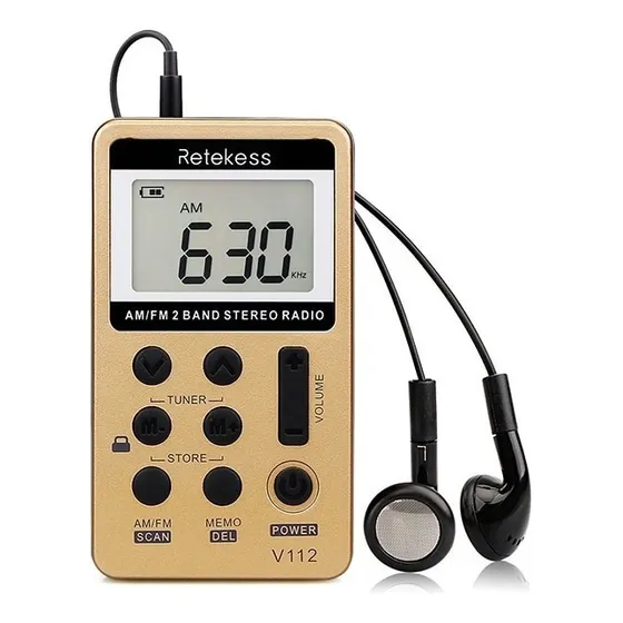 Mini Rádio Bolso Portátil Digital Am/fm Recarregável Retekes