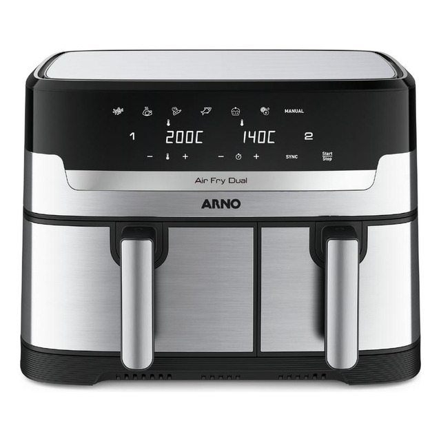 Fritadeira Sem Óleo Airfryer Arno Dual 8,3l Inox Digital 1800w Afd2 Fritadeira Sem Óleo Airfryer Arno Dual 8,3l Inox Digital 1800w Afd2