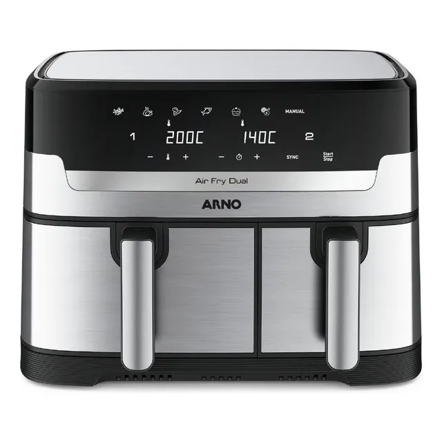 Fritadeira Sem Ăleo Airfryer Arno Dual 8,3l Inox Digital 1800w Afd2 Fritadeira Sem Ăleo Airfryer Arno Dual 8,3l Inox Digital 1800w Afd2