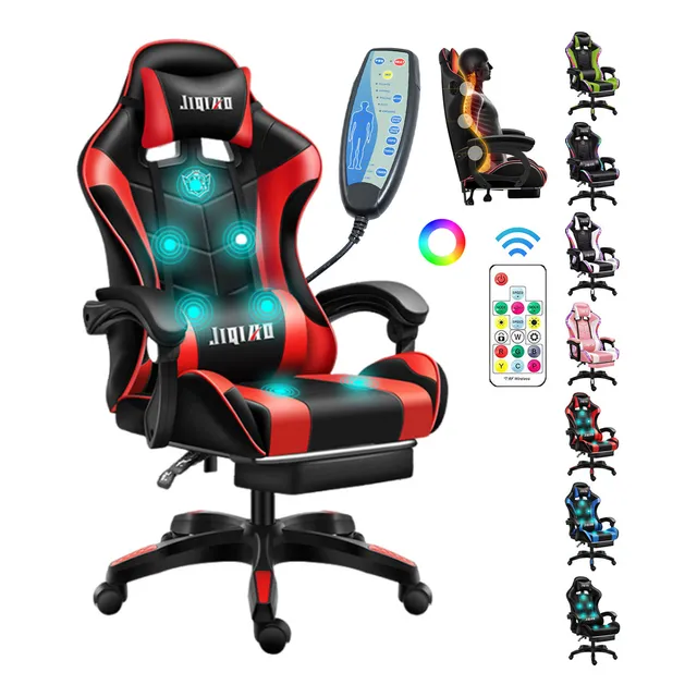 Silla Ergonómica Multifuncional Para Juegos Silla De Oficina Color Rojo Material Del Tapizado Cuero Sintético