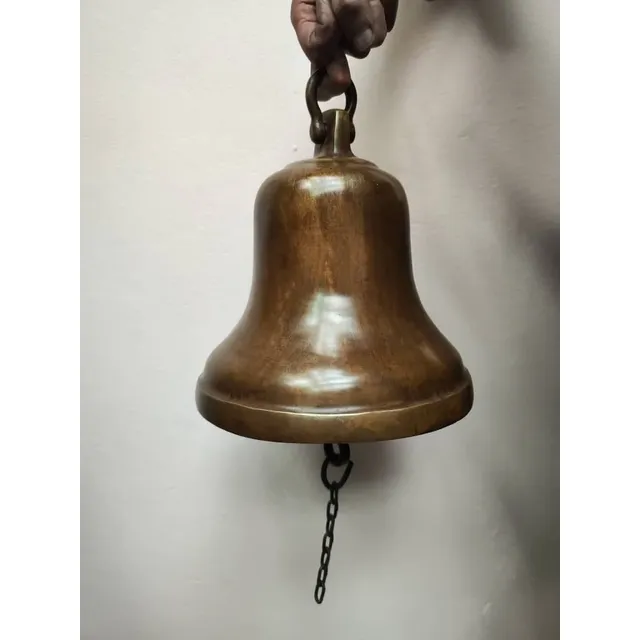 Campana De Bronce Con Patina Marron