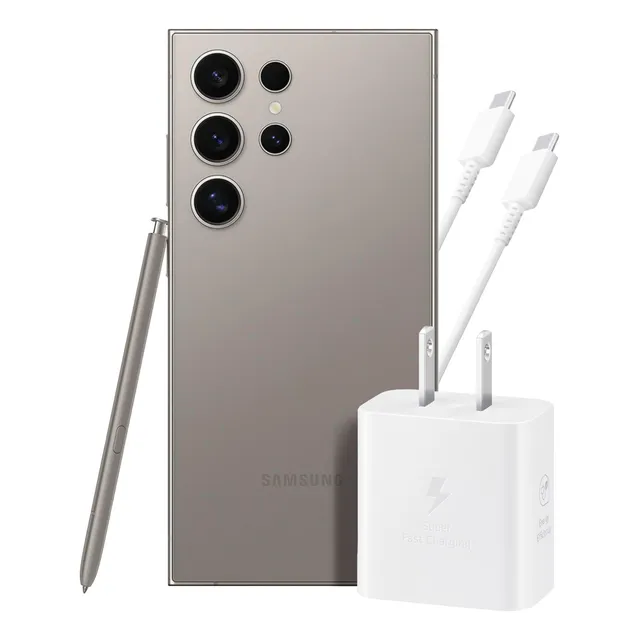Samsung Galaxy S24 Ultra 12gb 512gb 5g Gris + Adaptador 25w Ep-t2510 Cable Blanco