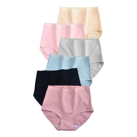 6 Packs Calzoncillos De Algodón De Talla Grande Para Mujer