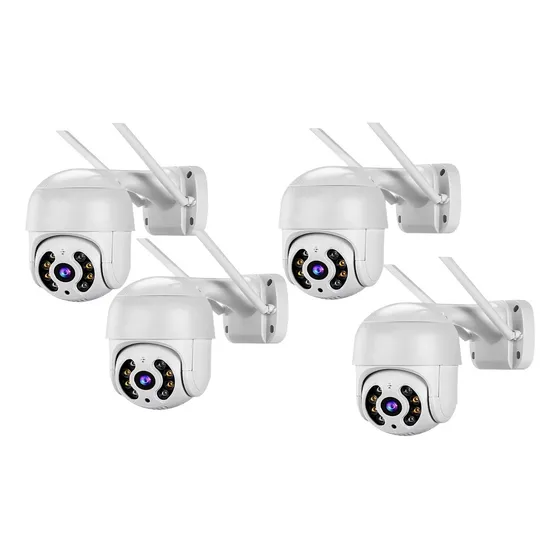 Kit 4câmeras Ip Wifi Dome Rotativa A8 Com Visão Noturna