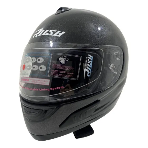 Casco Moto Rush 07a Negro Brillo Talle Xl Europeo Ourway