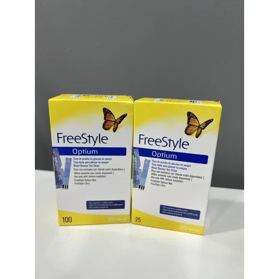 Tiras De Prueba - Dos Cajas De 25 Y 100 Und. Freestyle Optiu