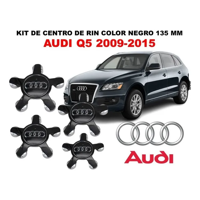 Kit De 4 Centros De Rin Audi Q5 2009-2015 135 Mm Negro