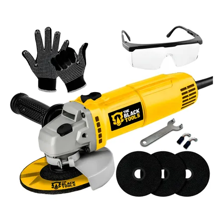 Esmerilhadeira Lixadeira Angular 4.1/2 Pol 115mm 780w Profissional Bta800 Com Acessórios The Black Tools