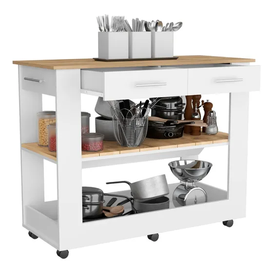 Isla De Cocina Cala 46 2c 6r - Blanco Mqz / Macadamia