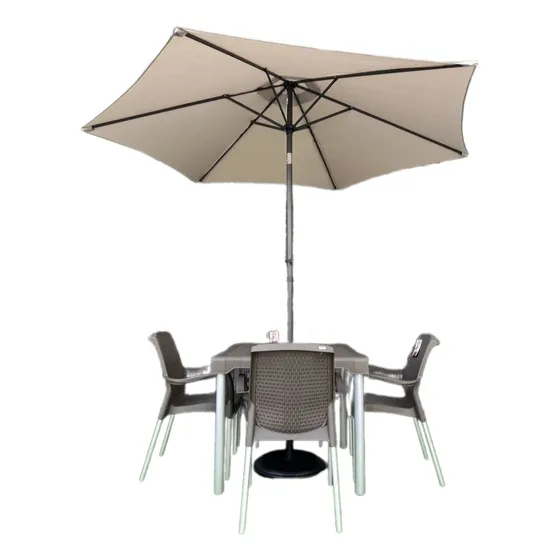 Parasol Escualizable Con Base De Piso Y Juego De Mesa Shia