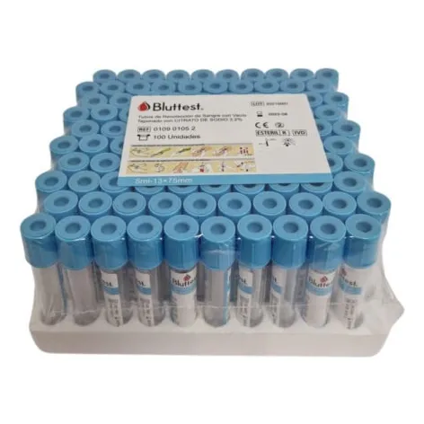 Tubo Citrato De Sodio 3,2% De 3ml Para Vacio X100u