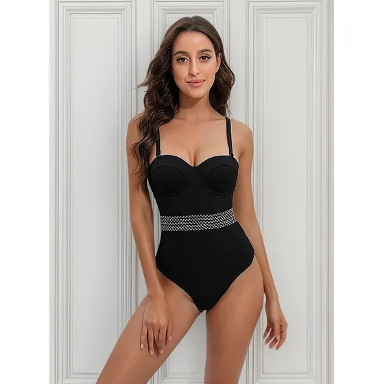 Vestido Baño Bikini Mujer Playa Piscina Enterizo Cop Realce 