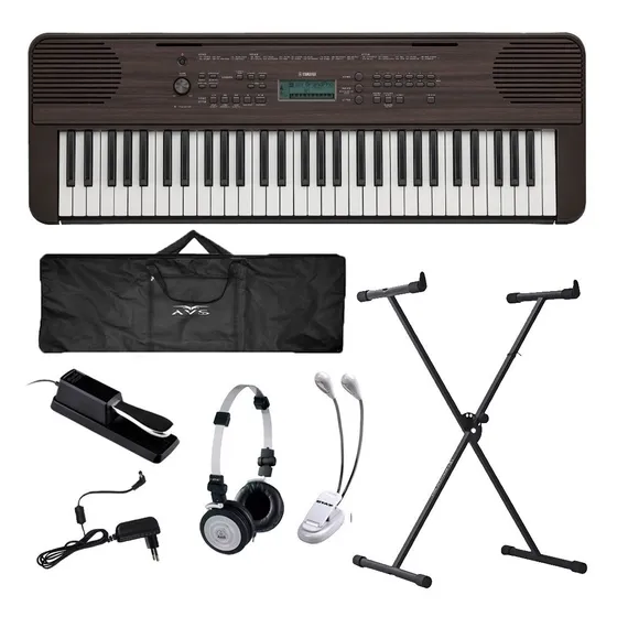 Teclado Yamaha Arranjador Psr E360 Dw + Kit