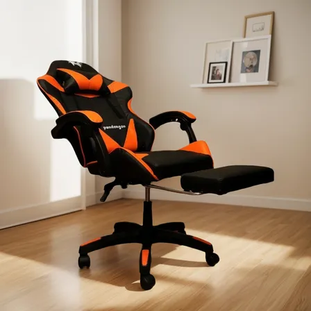 Silla Gamer 730-5 Naranja Reclinable 135° Reposapies Ajustab