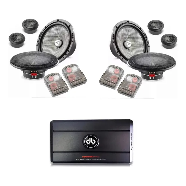 Kit Focal Amplificador Db Drive Spro1800.4+4 Set De Medios 