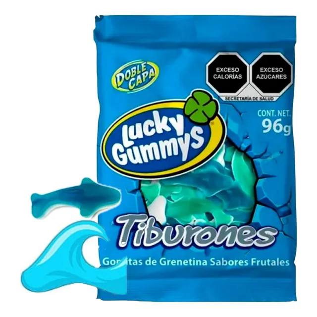 Gomitas Lucky Gummys Tiburones Bolsita 96 Gr