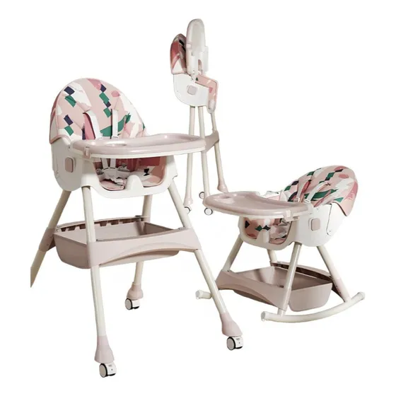 Silla De Comer Mecedora 2 En 1 Con Ruedas Rosada Lubabycas