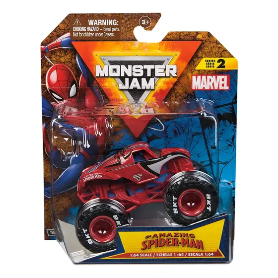 Monster Jam Vehiculo 1.64 Metal The Spiderman Int 6071945 Color Rojo