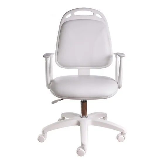 Silla De Escritorio Diva Ergonómica Blanca Con Tapizado De Cuero Sintético