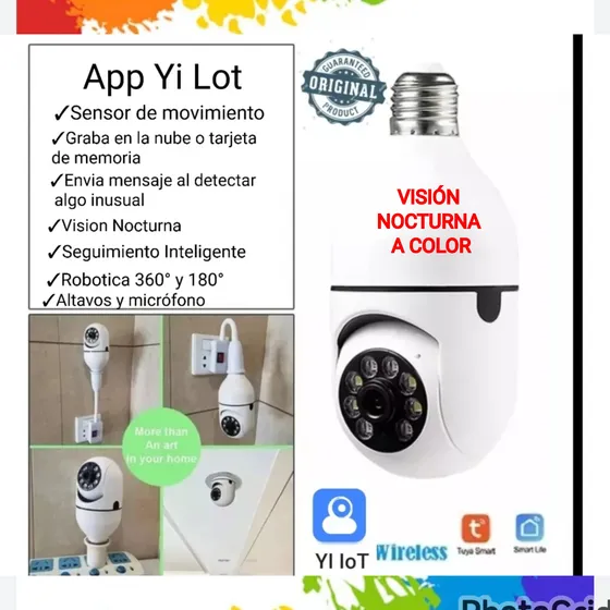 Camara Bombillo Ip Wifi Inalambrica Robotica Seguridad 360 