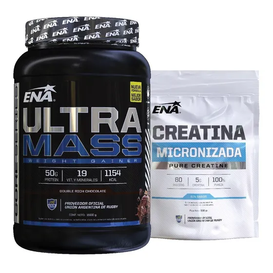 Ultra Mass Ena + Creatina Ena Combo Volumen Ganador De Peso