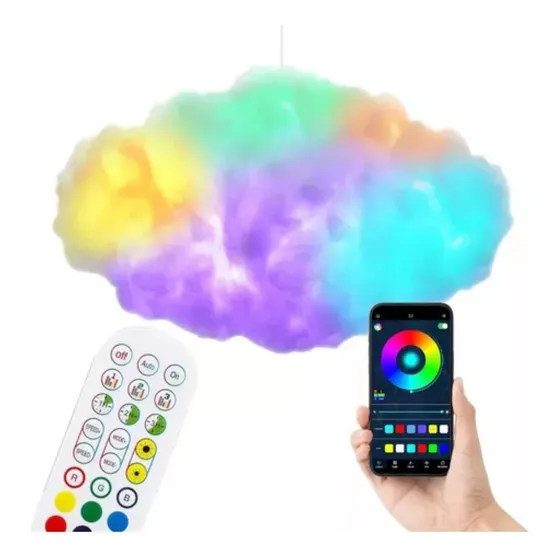 Lámpara De Techo Con Luz Colgante De Nube Led, Lámpara Techo