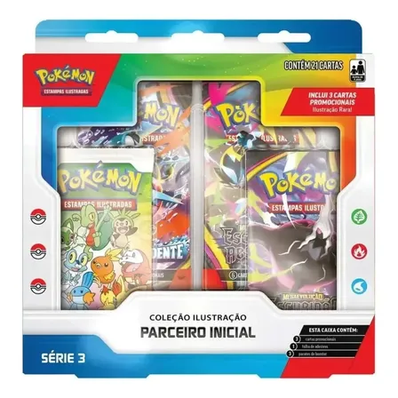 Box Pokémon TCG Parceiros Iniciais Série 3 Estampas Ilustradas Copag 2026