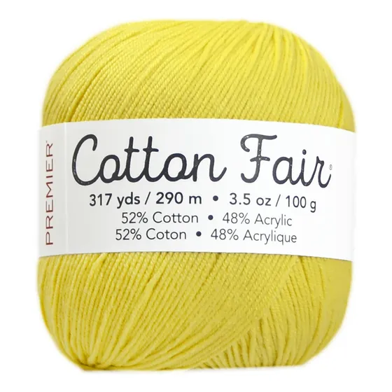 Premier Yarn 3-pack Algodon Fair Solida Lana Limon