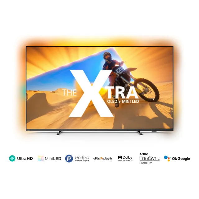 Google TV Philips The Xtra QLED + Mini LED 4K 75" con Ambilight 75PML9118/77